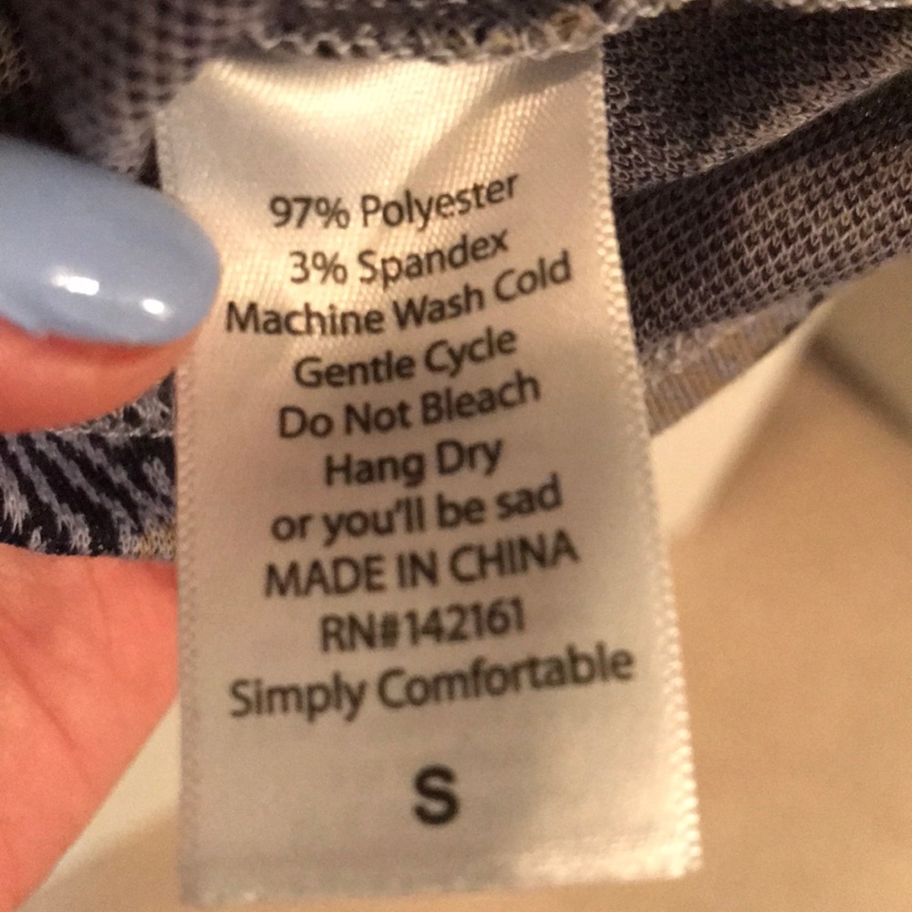Lularoe Grey and Blue Striped Amelia - Picture 5 of 5
